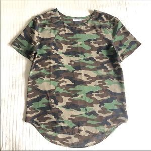 Equipment Silk Camo Short Sleeve Top